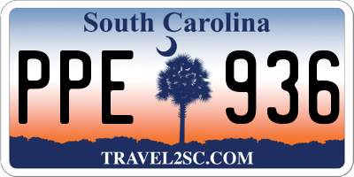 SC license plate PPE936