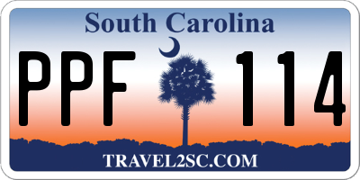 SC license plate PPF114