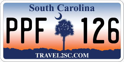SC license plate PPF126