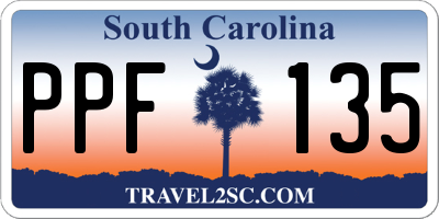 SC license plate PPF135