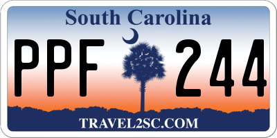 SC license plate PPF244