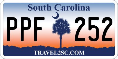 SC license plate PPF252