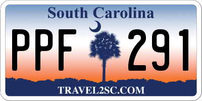 SC license plate PPF291