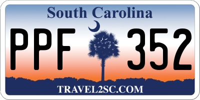 SC license plate PPF352
