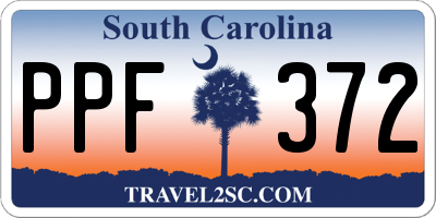 SC license plate PPF372