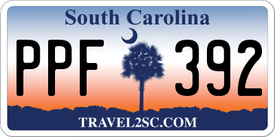 SC license plate PPF392