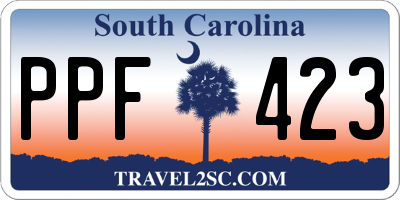SC license plate PPF423