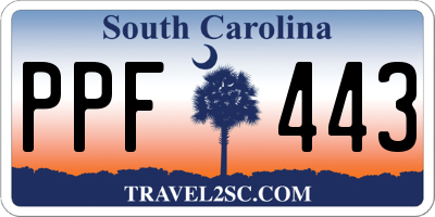 SC license plate PPF443
