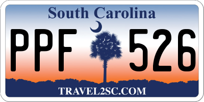 SC license plate PPF526