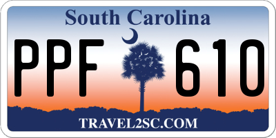 SC license plate PPF610