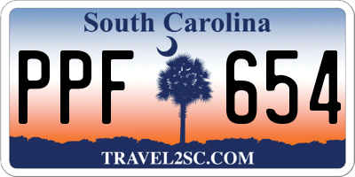 SC license plate PPF654