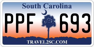 SC license plate PPF693