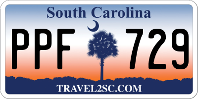 SC license plate PPF729