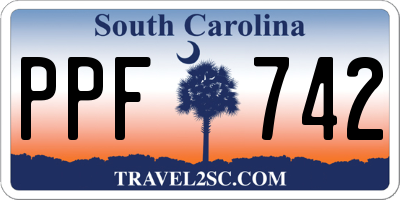 SC license plate PPF742