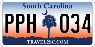 SC license plate PPH034