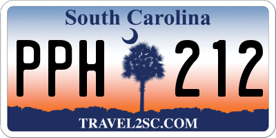 SC license plate PPH212