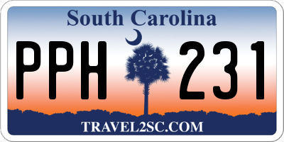 SC license plate PPH231