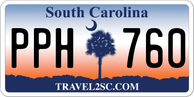 SC license plate PPH760