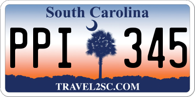 SC license plate PPI345