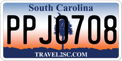 SC license plate PPJ0708