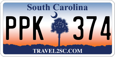 SC license plate PPK374