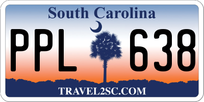 SC license plate PPL638