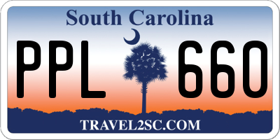 SC license plate PPL660