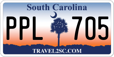SC license plate PPL705