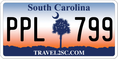 SC license plate PPL799