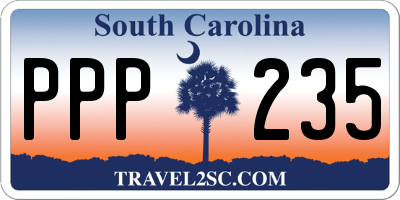 SC license plate PPP235