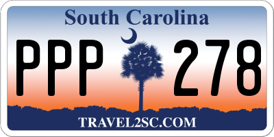 SC license plate PPP278