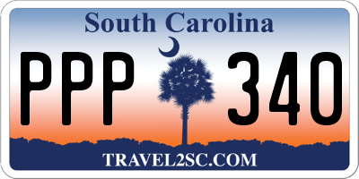 SC license plate PPP340