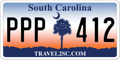 SC license plate PPP412