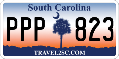 SC license plate PPP823