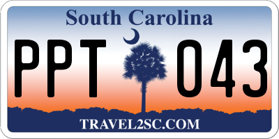 SC license plate PPT043