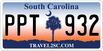 SC license plate PPT932