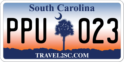 SC license plate PPU023