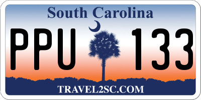 SC license plate PPU133