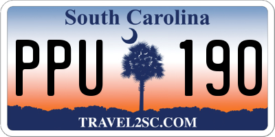 SC license plate PPU190