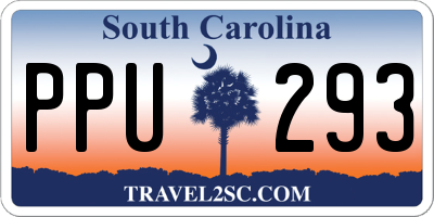 SC license plate PPU293