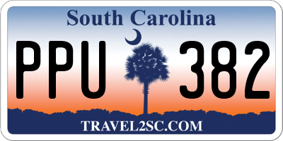 SC license plate PPU382