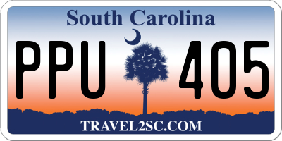 SC license plate PPU405