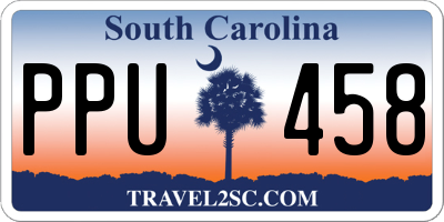 SC license plate PPU458
