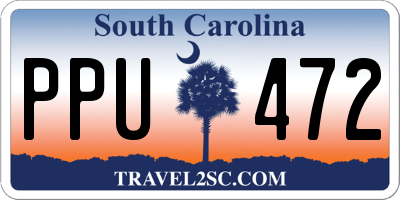 SC license plate PPU472