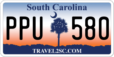 SC license plate PPU580