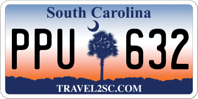 SC license plate PPU632