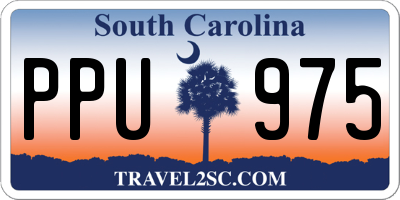SC license plate PPU975