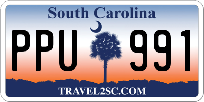 SC license plate PPU991