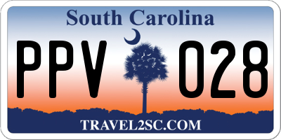 SC license plate PPV028