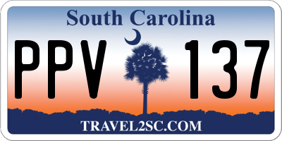 SC license plate PPV137